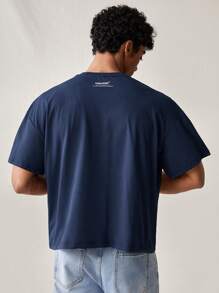 Manfinity VCAY Men's Summer Round Neck Letter Printed Short Sleeve Casual T-Shirt