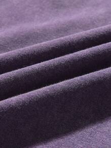 ROMWE MEN Street Life 男士夏季纯色圆领无袖休闲背心，学校 - 紫色 - 查看 6