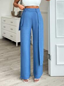 EURMUSE WOMEN BOTTOM POWER ELASTANE BROWN PANT - Blue - View 3