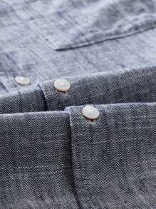 AKNOTIC Business Casual Linen Men's Woven Casual Short Sleeve Shirt With Stretchy  &  Blend Fabric, Patch Pocket Design, Fitted And Shoulder Seam Cuts, Fashionable Style, Suitable For Summer