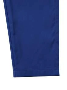 Manfinity Homme Quần Cargo thường ngày có túi rút dây màu trơn dành cho nam, mùa thu - Xanh đậm - Xem 3