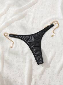 SHEIN Ropa interior de tanga para mujer con color liso para uso diario