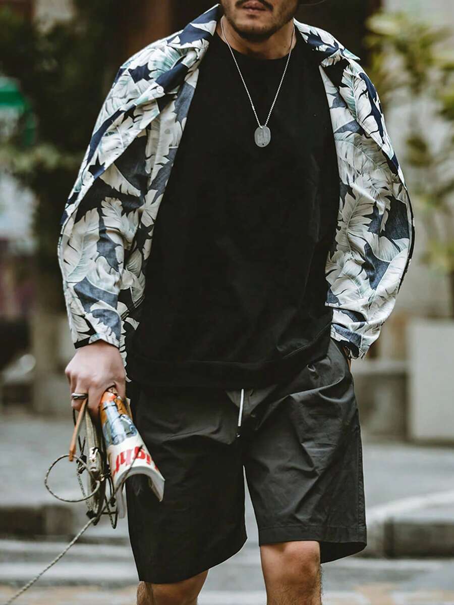 Men's Vacation Tropical Plant Printed Short Sleeve Casual Casual Shirt - Multicolor - View 1