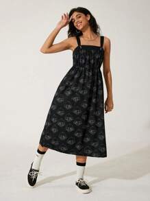 GAWX Vestido informal de verano con estampado para mujer estilo artista, vestido estilo playa, para fiesta, vacaciones, atuendo de cumpleaños, festival, apto para Ibiza