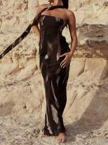 Strapless Off-Shoulder Slim Fit Mermaid Dress With Open Back