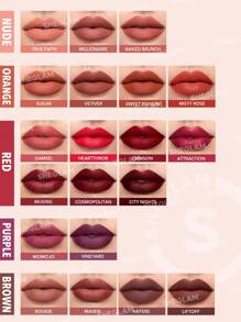 SHEGLAM Matte Allure Liquid Lipstick-Vineyard Long Lasting High Pigment Lipstick Nourishing Sunflower Oil Reduce Lip Fine Lines Lip Care Lip Makeup Liquid Lipstick Lip Combo Brand Beauty Makeup Face Paint Cosmetic For Women Girls Perfect For Winter Spring Ideal For Y2K Fancy Fashion Suitable For Birthday Gift Party Ready Best Color - Vineyard - View 5