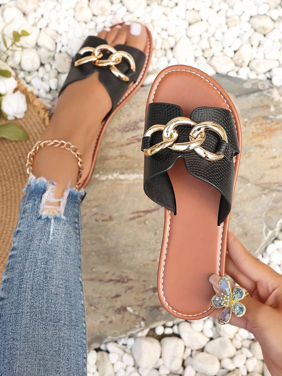 Giày sandal đế bằng phong cách Hàn Quốc dành cho nữ, Dép hở mũi mùa hè, Xuân Thu, Phong cách La Mã dệt mới cho mùa hè, Phong cách Pháp thời trang cho quý cô, Thích hợp để kết hợp với váy đi biển ngoài trời, Sandal, Giày bệt, Giày hở mũi, Trắng, Giày bệt, Giày quai, Màu be, Đen, Cam, Trắng, Vàng, Tím, Xám, Vàng, Bạc, Xanh lam, Xanh lục, Đỏ hồng, Nâu, Họa tiết da báo Pháp, Giày trang trọng, Sandal ngày lễ, Phong cách Bohemian, Xanh nước biển, Giày đi bộ, Giày đính đá, Giày đế bằng Gu Mules dành cho nữ