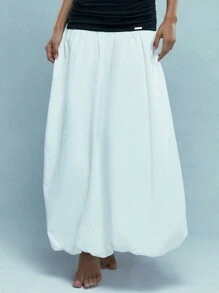 MISSGUIDED Đầm Maxi Cami Viền Dài Xếp Ly Nhiều Màu - Đen và trắng - Xem 3