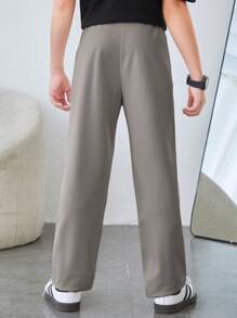 SHEIN Bequeme Wide-Leg Hose mit elastischem Bund Einfarbig für Tween-Jungen