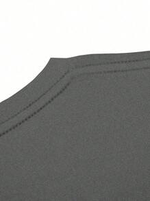 SHEIN LUNE Große Größen Damen Rundhals Kurzarm Lässig T-Shirt mit Amerika-Motiv, Sommer