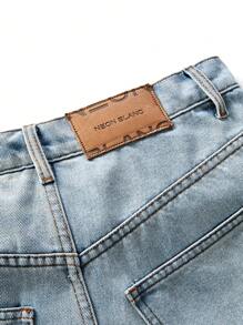 Manfinity EMRG Quần jean baggy rách rách màu xanh nhạt cho nam - Rửa nhẹ - Xem 9