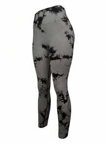 SHEIN Sport Studio Tie-Dye Seamless High-Waisted Stretchy Sports Leggings