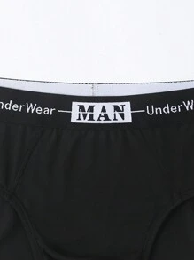 Bóxer corto sencillo para hombres de unicolor con estampado para uso diario