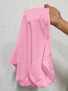 SHEIN EZwear Camiseta rosa básica sin costuras con escote cuadrado y mangas cortas para mujer en verano