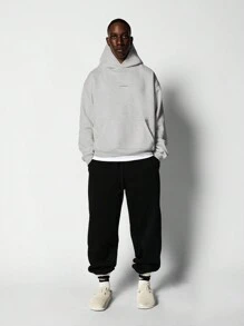 SUMWON Sudadera con capucha y bolsillo tipo canguro con diseño atlético y estampado del número 4 en la espalda, diseño informal y esencial para el otoño e invierno - Gris - Ver 4