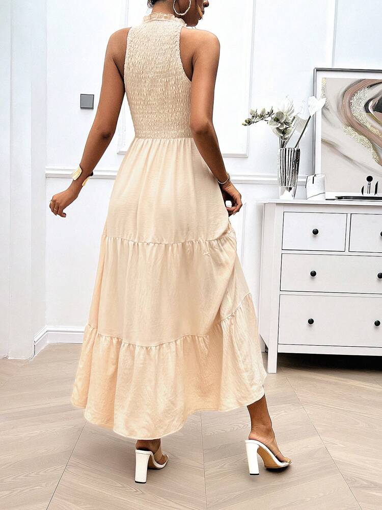 Women's Casual Solid Color Halterneck Dress For Summer
