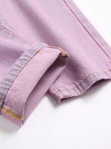 Men's Slim/Straight Fit Pink Distressed Jeans (European And American Style) - Pink - View 3