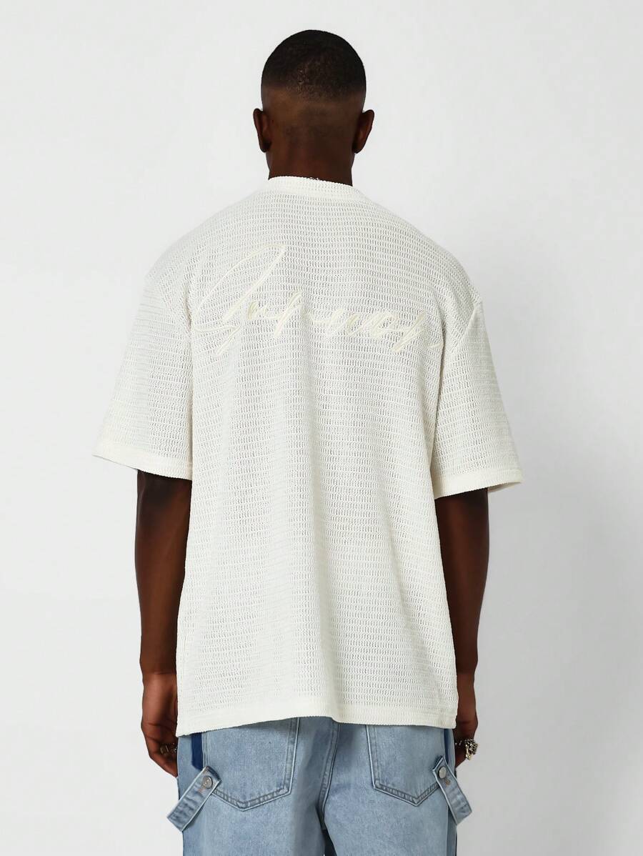 SUMWON Knit Tee With Embroidery - Apricot - View 1