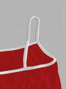 Attitoon Casual & Simple Pentagram Pattern Tight-Fitting Camisole Top For Women, Suitable For Summer - Red - View 4