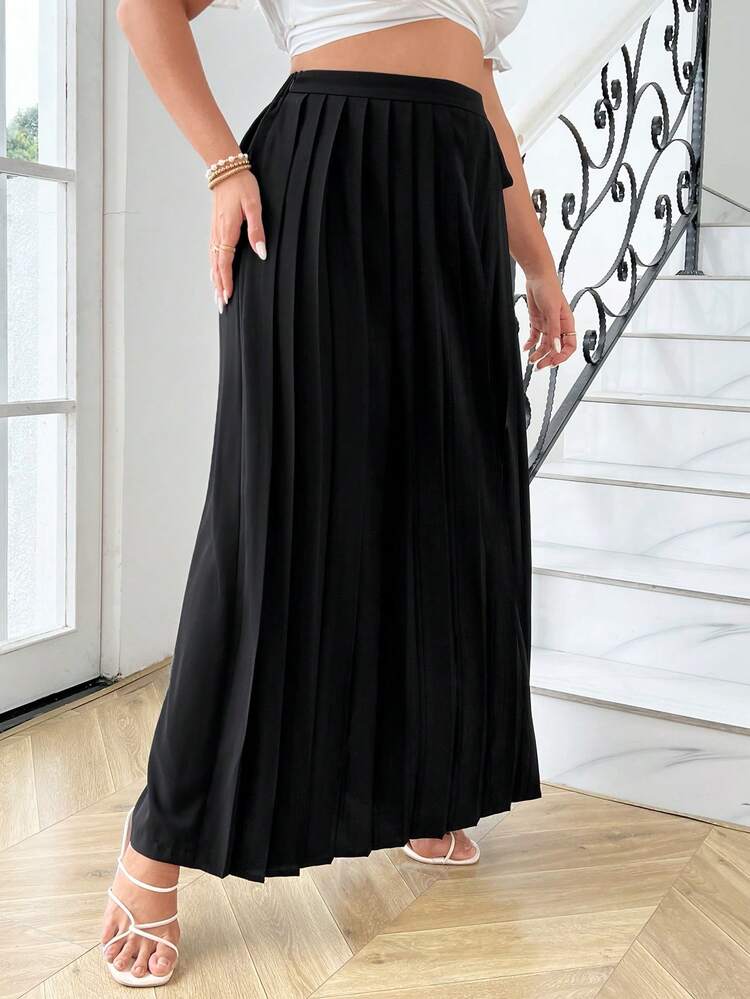 Plus Size Women's Plain Casual Daily Trousers Fall Cloth For Women