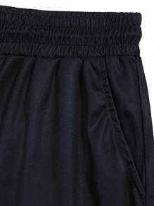 ROMWE MEN Goth Spring/Summer Casual Graphic Men'S Skull Printed Drawstring Waist Casual Fit Casual Basketball Shorts, School - Black - View 5