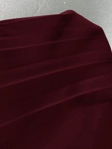 Eryvara Women's Pleated Sleeveless Single-Breasted Casual Summer Dress Burgundy Maxi Women Outfit - Burgundy - View 6