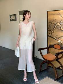 EastFlair 女士简约日常两件套薄纱套装