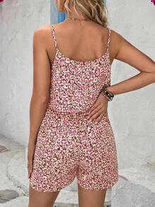 SHEIN Quần áo cho con bú in hình kỳ nghỉ thông thường Tank Top - Màu Hồng Tươi - Xem 2