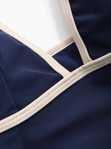 DAZY 女士吊带露背休闲连体泳衣，适合海滩度假夏季穿着