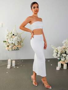 PARTHEA 編織十字帶綁背筋花管式和低腰分裂網眼連身緊身衣 - 白色 - 查看 4