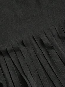 Y2Kool Deniart Artist Dark Casual Loose-Fit Fringe Hem Women's Dress With Printed Round Neck, Summer Dress, Holiday, Party, Vacation Concert Outfit, Birthday Outfits, Beach, Festival, Rave Outfits Festival, Ibiza Fits, Western Wear Going Out Autumn Y2K Clothes Stylish Clothing Collection New Year Outfits