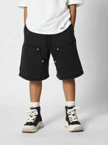 SUMWON Tween Girls Carpenter Short - Black - View 1