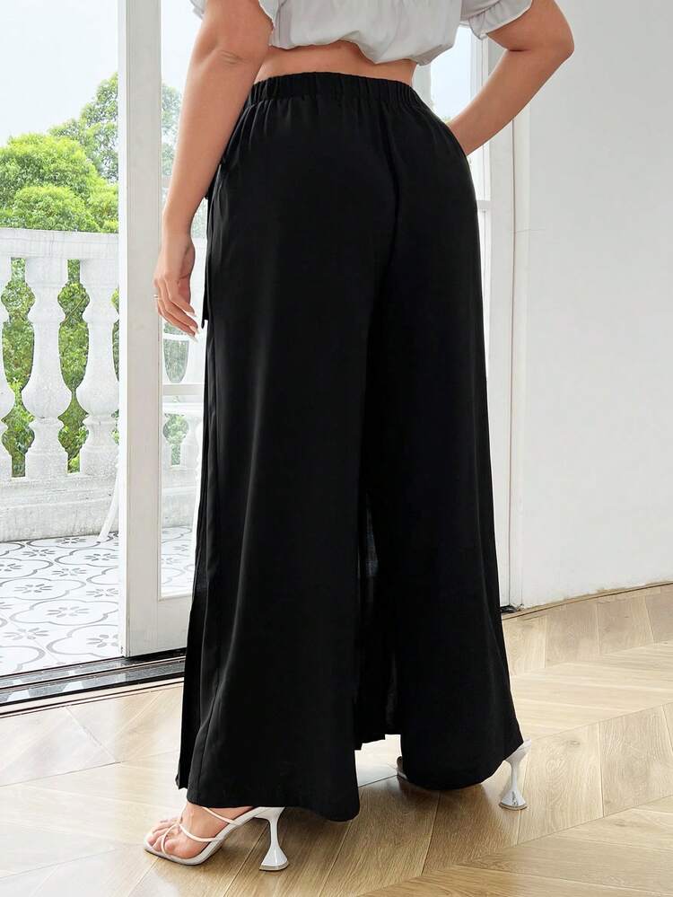 Plus Size Women's Plain Casual Daily Trousers Fall Cloth For Women