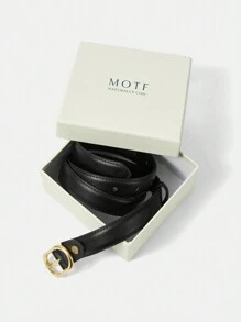 MOTF PREMIUM 1PC WOMEN'S BUSINESS COMMUTING WAIST BELT WITH METAL/OVAL BUCKLE, SUITABLE FOR WORK,SCHOOL - Black - View 4