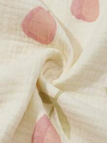 1 pieza Cubierta para cochecito de bebé con diseño floral, hecha de algodón transpirable y sombrilla contra el sol - Multicolor - Ver 3