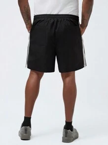 Manfinity VCAY Shorts casuales de tejido Oxford de talla grande para hombre con costuras laterales, abotonados y bordados con letras, e incluye cordones ajustables - Multicolor - Ver 5