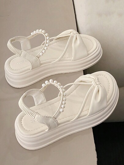 Teens' Platform Wedge Heel Sandals, New Summer Teenagers Platform Wedge Heel Comfortable Beach Sandals For Girls