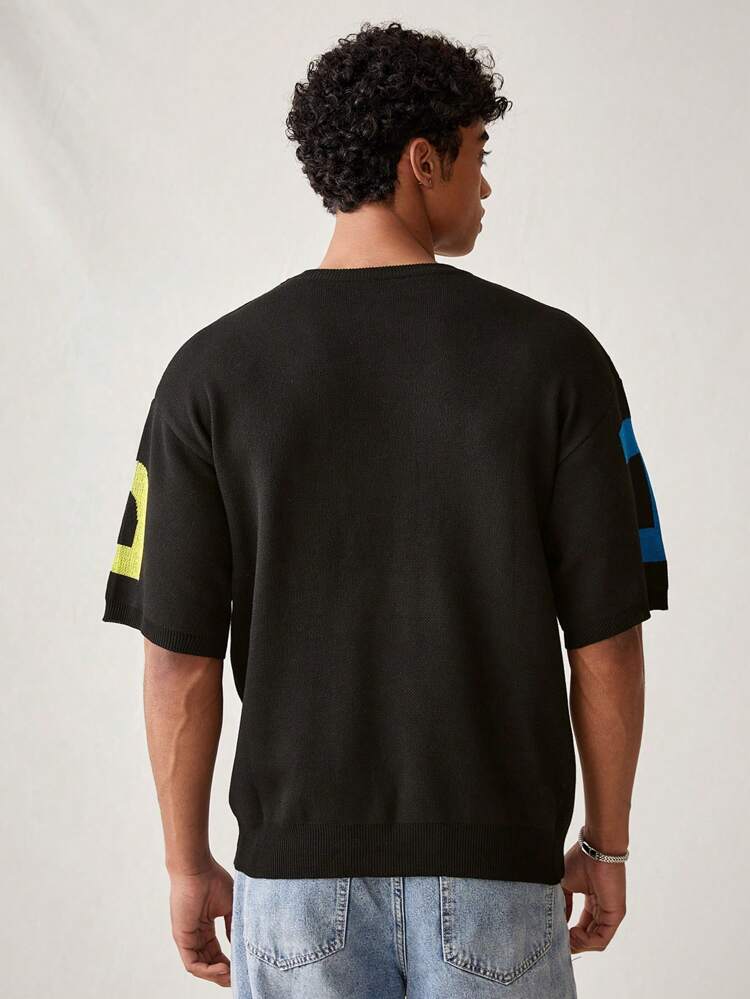 Men's Round Neck Printed Casual Short Sleeve Knitwear