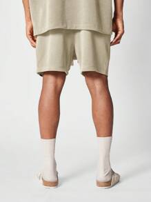 SUMWON Textured Drop Crotch Short - Apricot - View 5