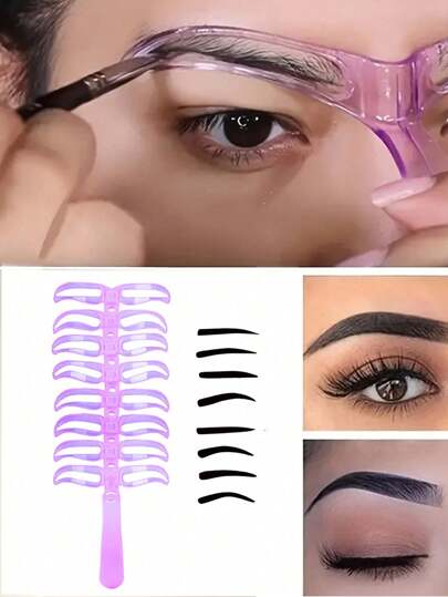 8pcs Eyebrow Shaping Stencil, Perfect For Beginners,Makeup,Cheap,Room Decor,Vanity,Travel,Bedroom,Makeup Accessories