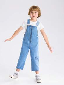 Young Boy Casual Denim Jumpsuit Overalls