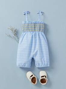 SHEIN Toddler Girls' Comfortable Sleeveless Romper, Perfect For Both Indoor And Outdoor Activities In Spring And Summer - Multicolor - View 2