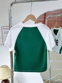 SHEIN Unity 網眼運動和休閒V領凝膠印花T恤 - 白色 - 查看 2