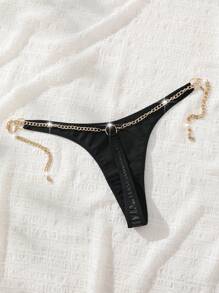 SHEIN Ropa interior de tanga para mujer con color liso para uso diario