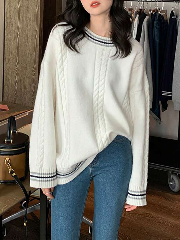 Suéter Casual Pulôver Simples Feminino