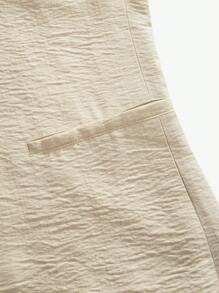 AKNOTIC Business Casual Áo khoác không tay kiểu Old Money dệt trơn cho nam Easy Care, thích hợp cho mùa hè - Màu Khaki - Xem 5