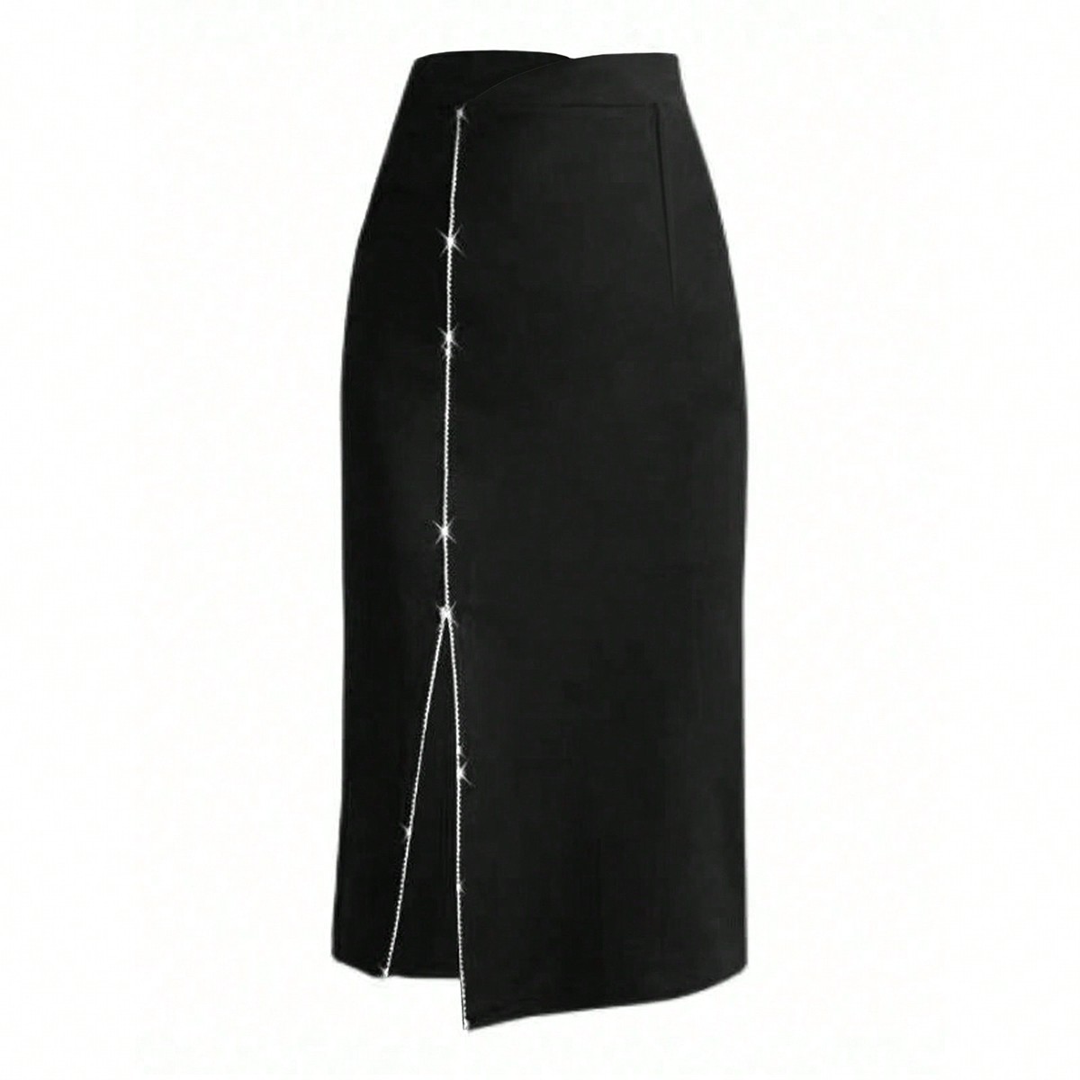 Jupe simple et à la mode grande taille à coupe ample et style polyvalent pour porter au quotidien et au bureau, fente latérale pour montrer la jambe