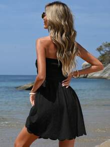 SHEIN VCAY Vacation Strapless Women's Dress - Black - View 2