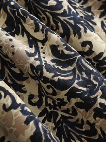 EARO 女士度假植物印花荷叶边吊带连衣裙 - 黑色 - 查看 7