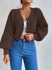 Chiquease Women's Loose Fit Short Cardigan With Drop Shoulder, Spring & Autumn,Long Sleeve Tops